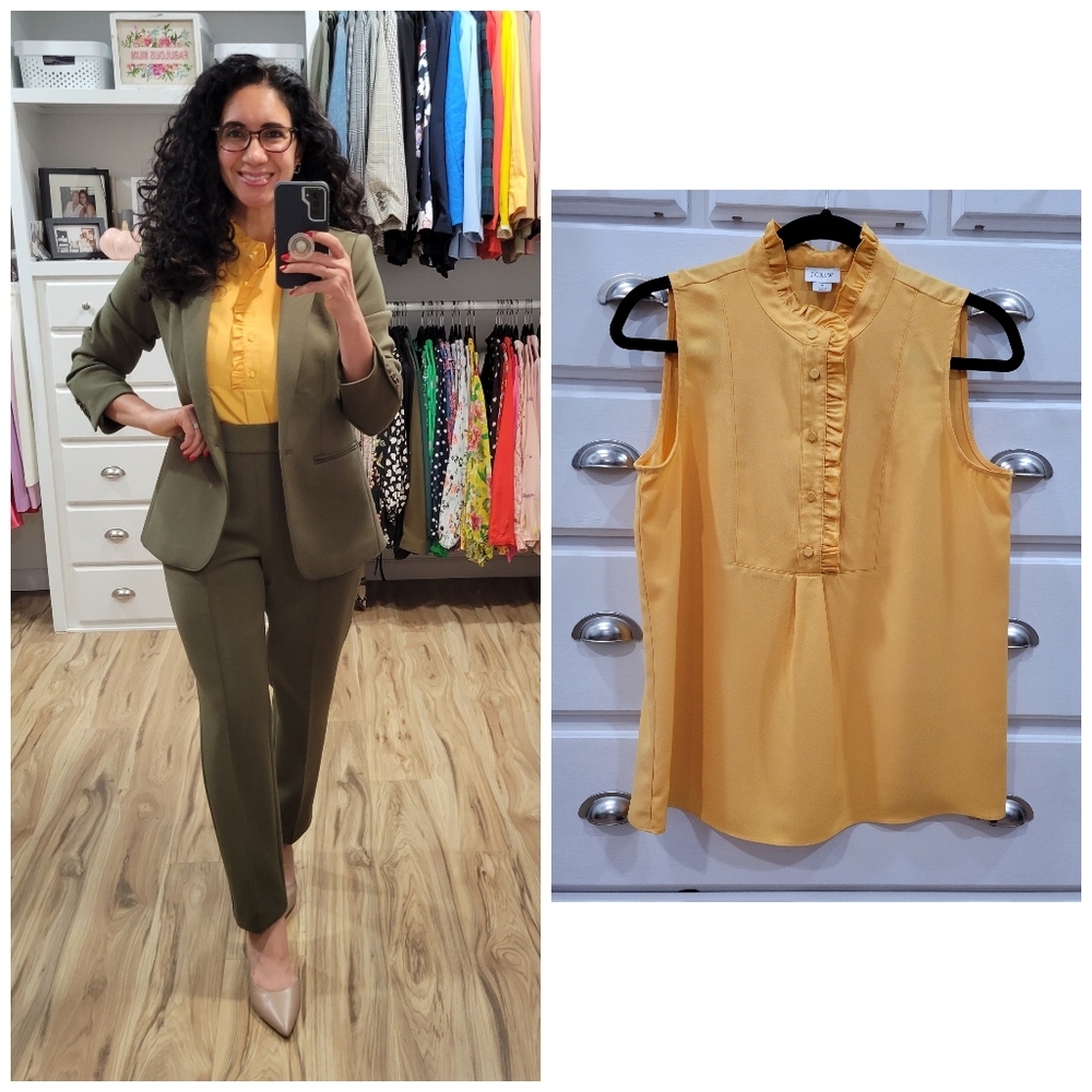 J.crew Gold Yellow Sleeveless Blouse